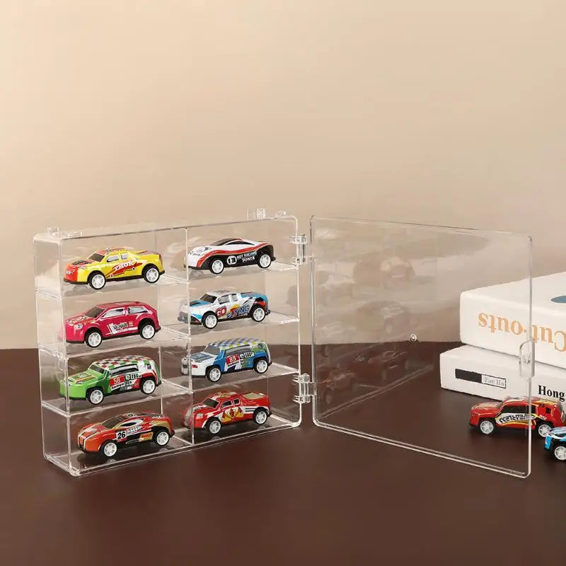 Compact Car Model Display Box – Dust-Proof Clear Acrylic Stand Collectible Display Case Qme