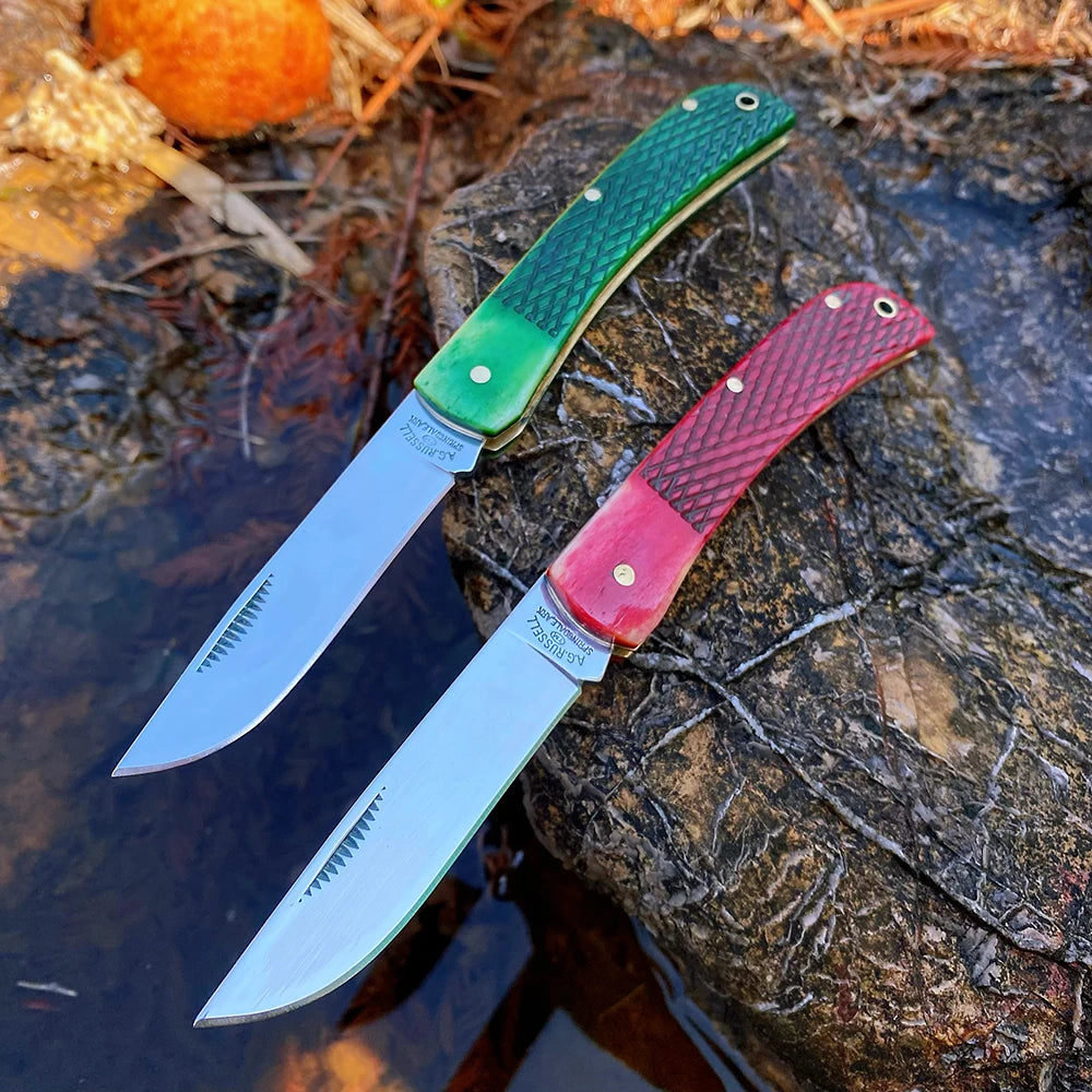 Z.QIAN Trapper Slip Joint Folding Pocket Knife – Bone Handle Folding Pocket Knife Qst