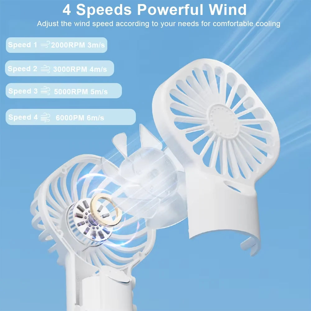 Handheld Mist Fan USB Rechargeable 4-Speed Portable Spray Fan Handheld Mist Fan Qst