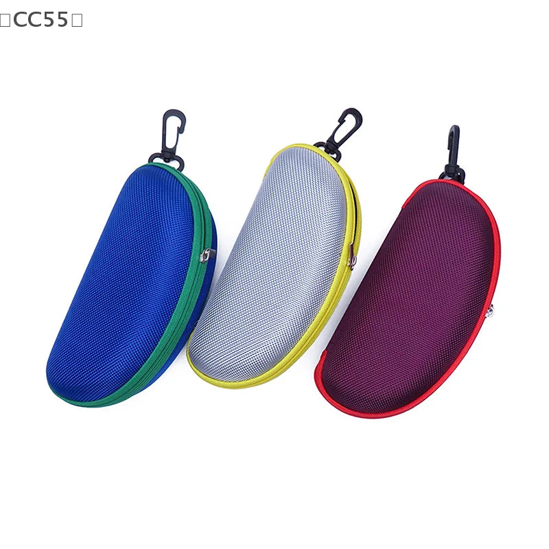 EVA Hard Glasses Case with Carabiner Hook | Colorful Zipper Eyeglasses Case Qst