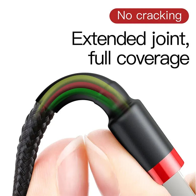Baseus 2.4A Nylon Braided Lightning Fast Charging Cable iPhone Lightning Charging Cable Qst