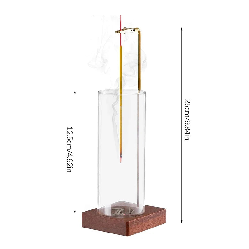 Glass Incense Holder Removable Ash Catcher – Mess-Free Burner Incense Holder Qme A