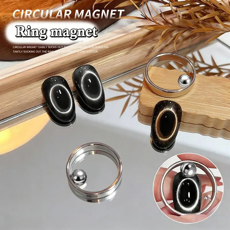 Ring Cat Eye Nail Magnet Tool – 3D Glass Bead Effect Nail Art Magnet Tool Qme