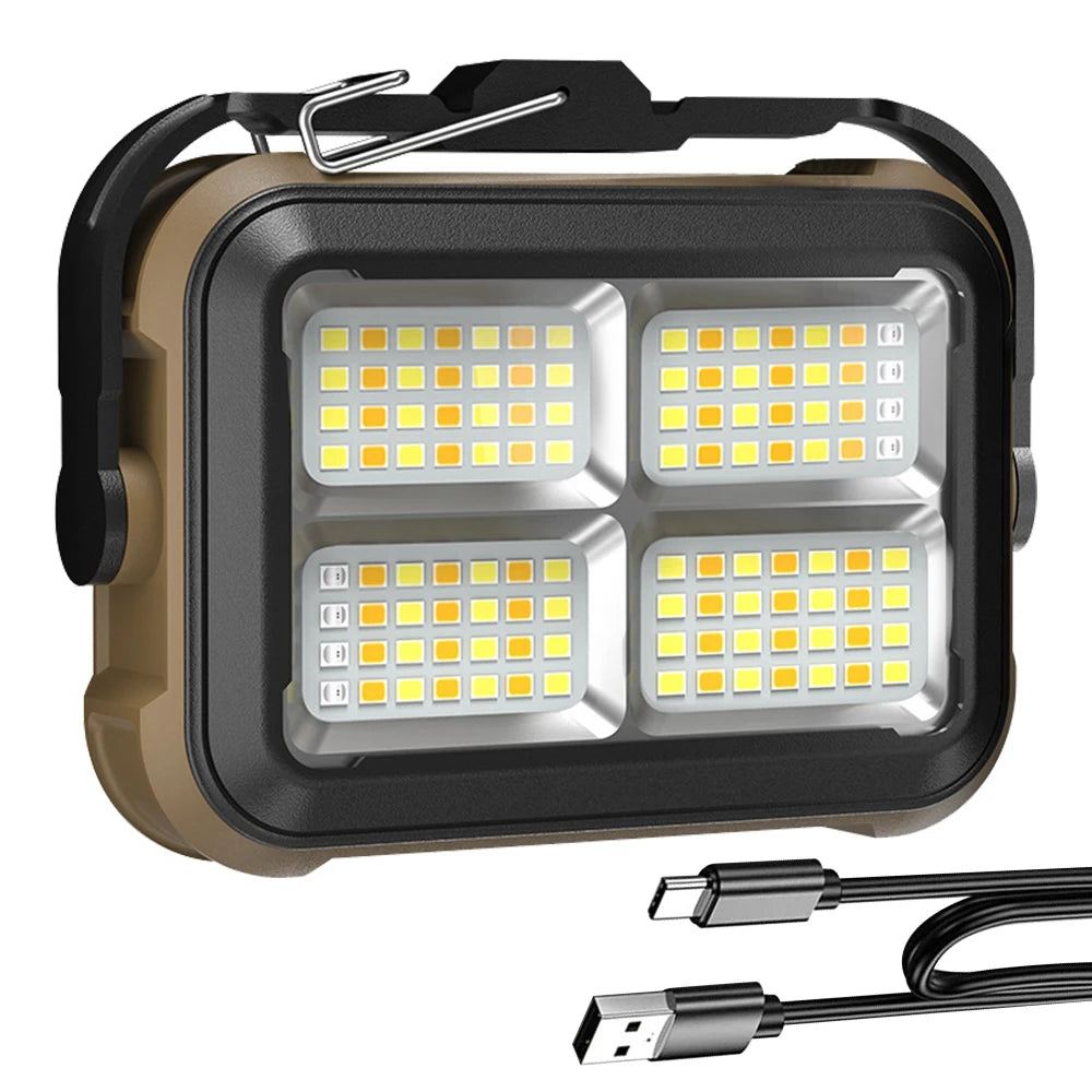 BORUIT LED Work Light Solar USB-C Magnetic 1000LM Camping LED Work Light Qst A