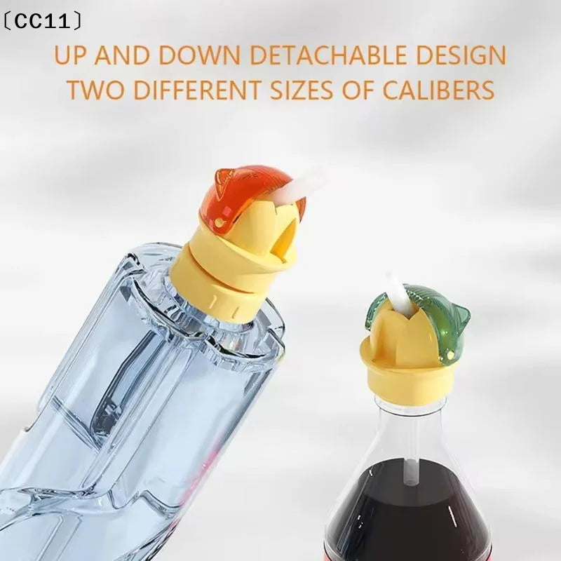 Spill-Proof Water Bottle Straw Lid with Dustproof Storage Box Bottle Lid Accessory Qme