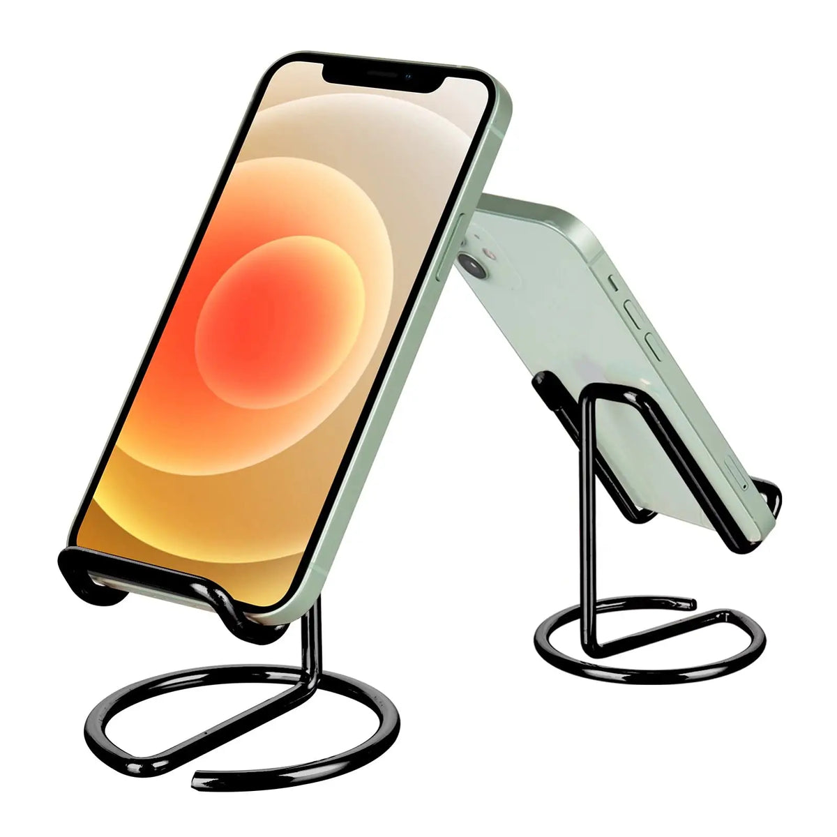 Metal Wire Cell Phone Stand & Business Card Holder Desk Desk Phone Stand Qme black