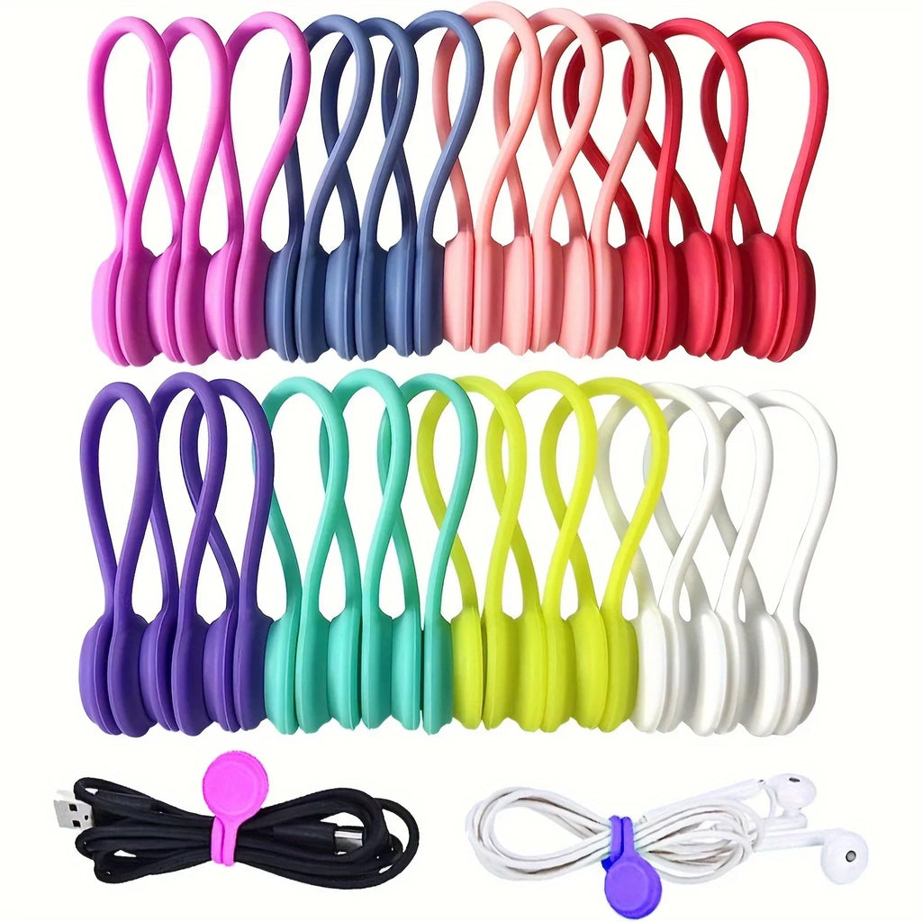 10 Magnetic Reusable Cable Ties – USB & Headphone Organizer Cable Organizer Ties Qme