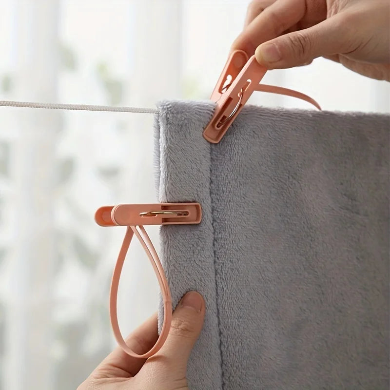 12pcs Travel Clothes Pins Drying Clips with Lanyard for Socks Travel Drying Clips Qme