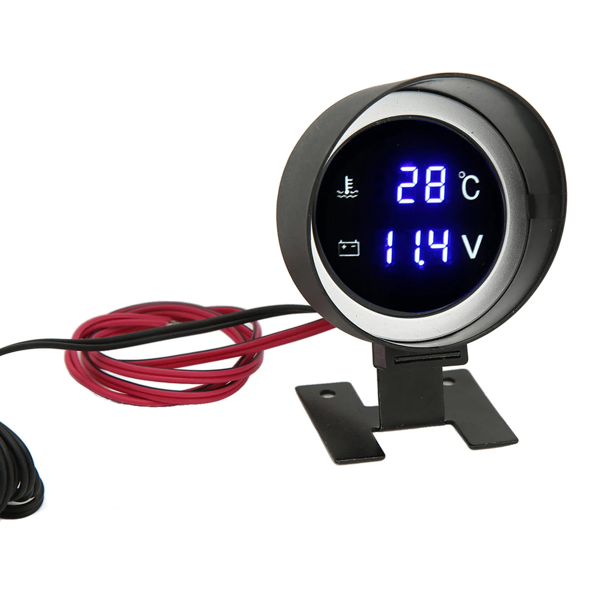 Round LED Water Temperature Gauge & Voltmeter | Car ATV Vehicle Gauge Meter Qme