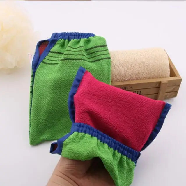 Korean Exfoliating Bath Washcloth Double-Sided Body Scrub Exfoliating Bath Cloth Qme