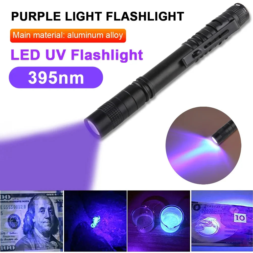 LED UV Flashlight – Pet Stain & Counterfeit Detector Torch UV Blacklight Flashlight Qme