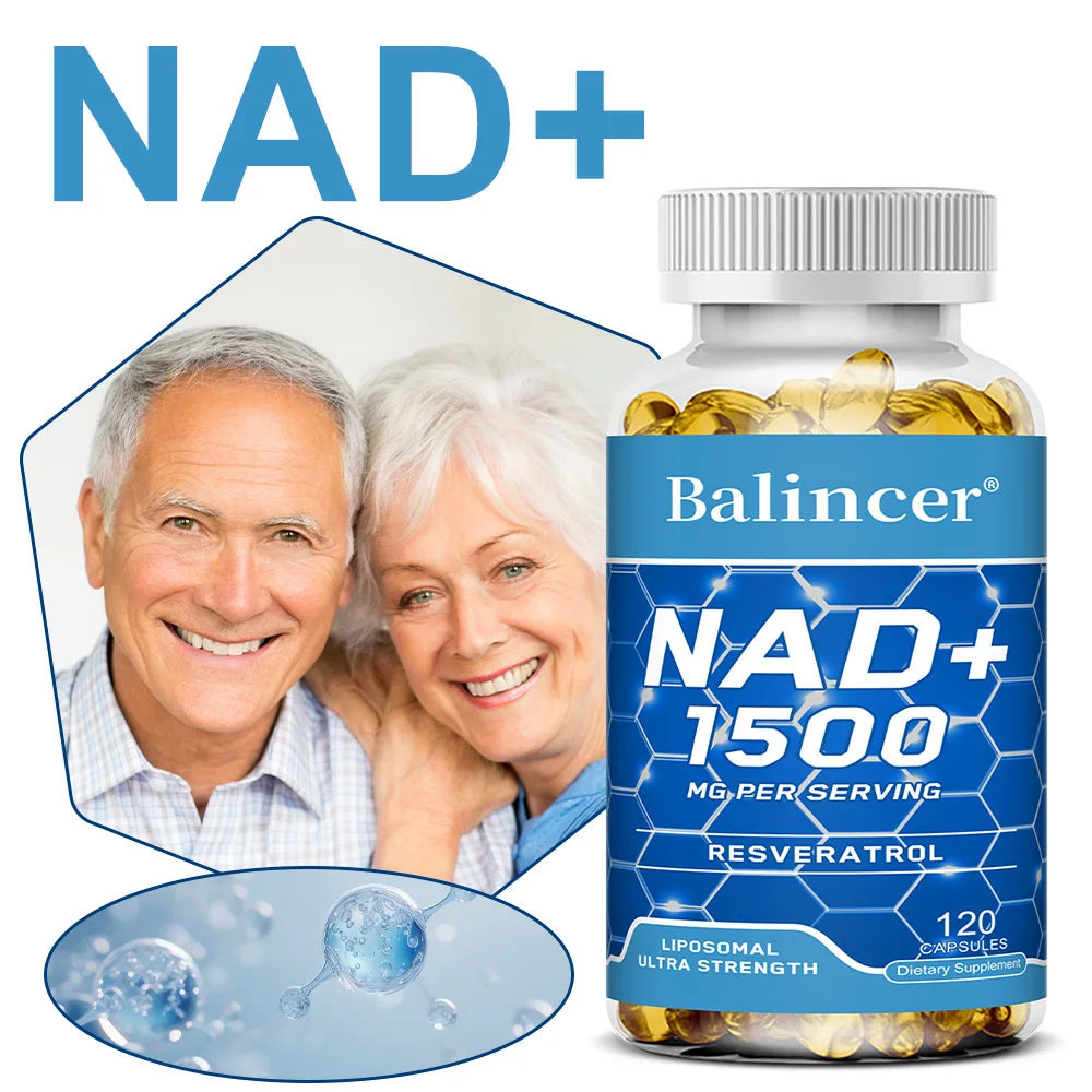 NAD+ & Resveratrol Supplement – Energy, Focus & Memory | 120 Caps NAD+ Supplement Qst