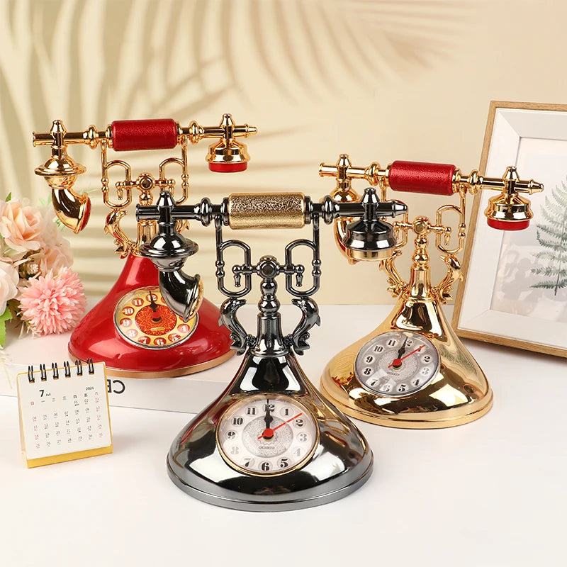 European Retro Pendulum Alarm Clock – Desktop Décor Ornament Decorative Alarm Clock Qst