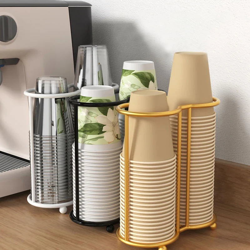 Desktop Iron Cup Storage Rack & Paper Cup Holder for Kitchen Cup Storage Rack Qme