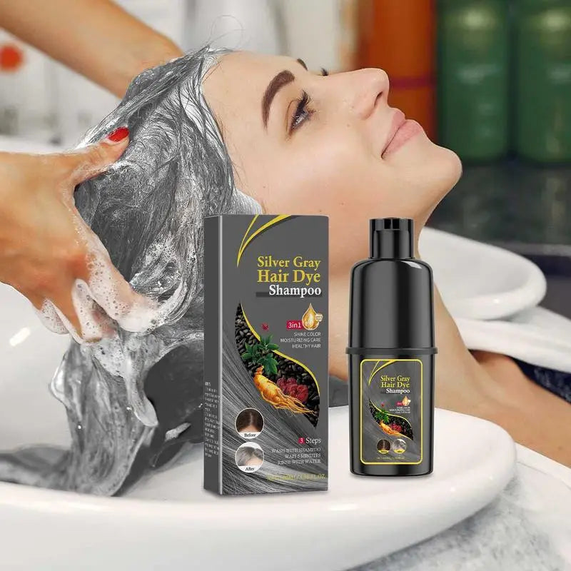 Hair Color Dye Shampoo – Black, Brown, Wine Red & Silver Hair Dye Shampoo Qme