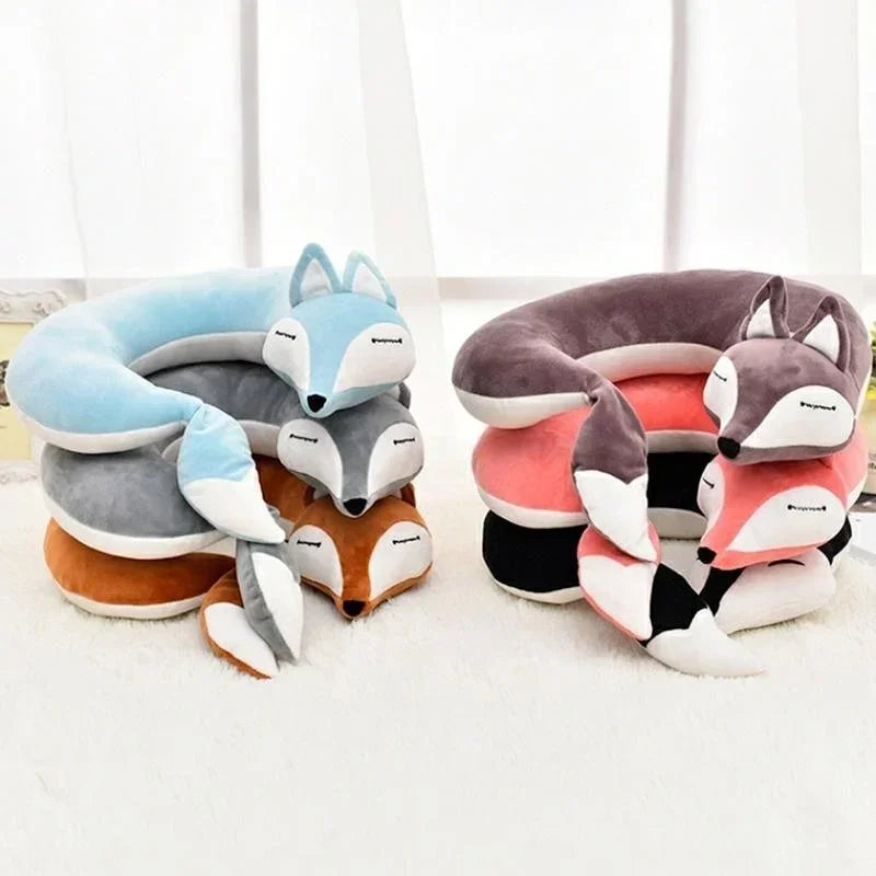 Cute Fox U-Shape Travel Neck Pillow – Soft & Ornamental Travel Neck Pillow Qme