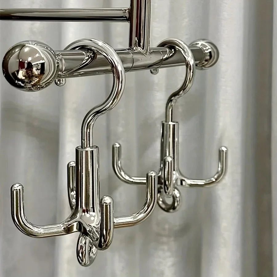 Rotating Clothes Hook Punch-Free 4-Claw Coat & Scarf Hanger Rotating Wall Hook Qme