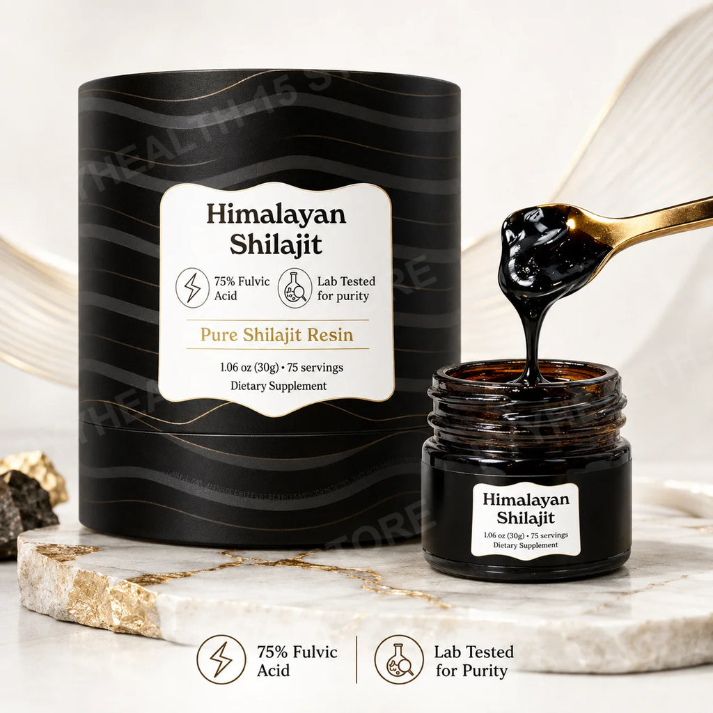 Himalayan Shilajit Resin – 85+ Trace Minerals, 75 Servings Mineral Supplement Resin Qst