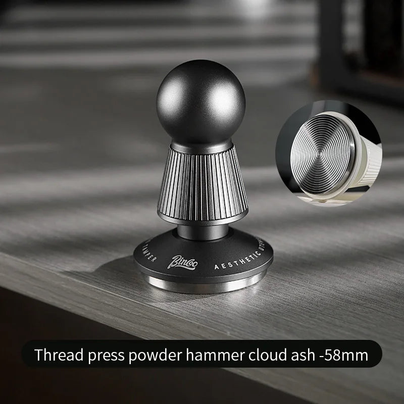 BINCOO 58mm 30lb Constant Pressure Espresso Tamper Spring Loaded Espresso Tamper Qst Muyun Grey 58mm