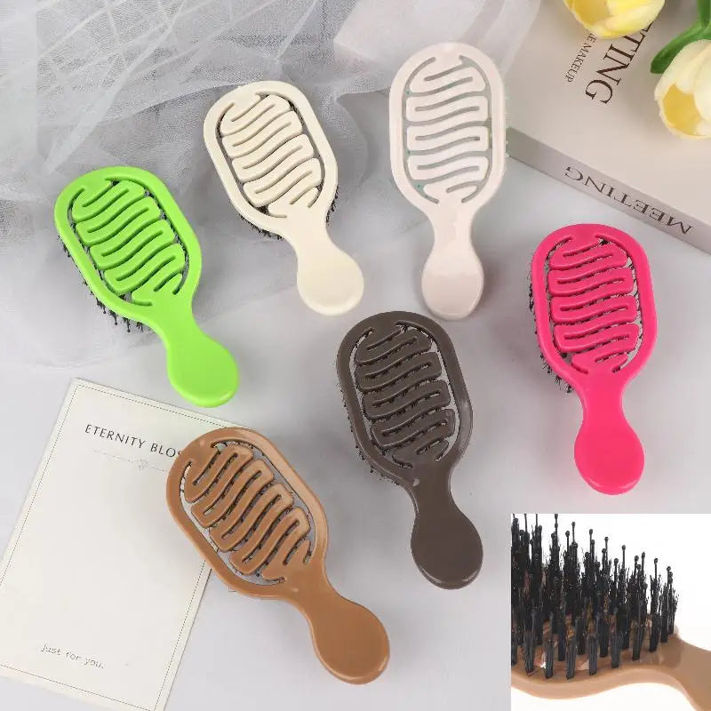 Mini Boar Bristle Hairbrush – Scalp Massage & Detangling Comb Boar Bristle Hairbrush Qme