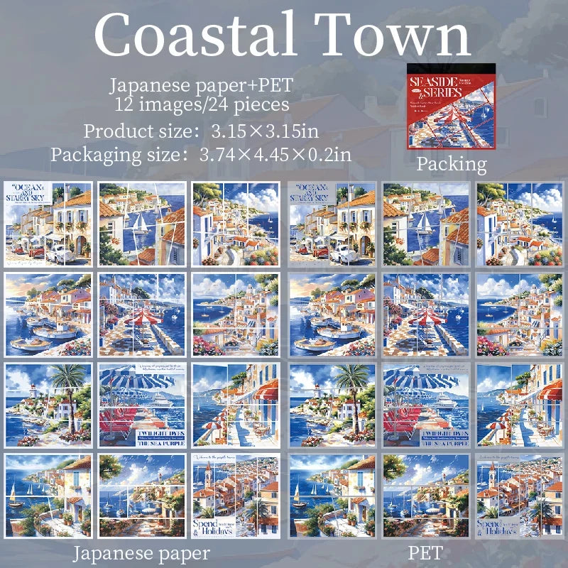 Beautiful Scenery Aesthetic Sticker Book – 120 Sheets, 24 Designs Decorative Sticker Book Qme F