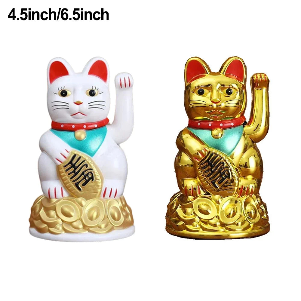 Maneki Neko Lucky Cat Figurine | Waving Fortune Cat Decor Lucky Cat Figurine Qme
