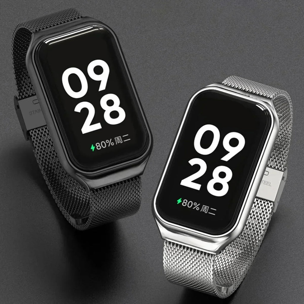 Xiaomi Mi Band 8 Active Stainless Steel Metal Strap | 14 Colors Smart Band Strap Qme