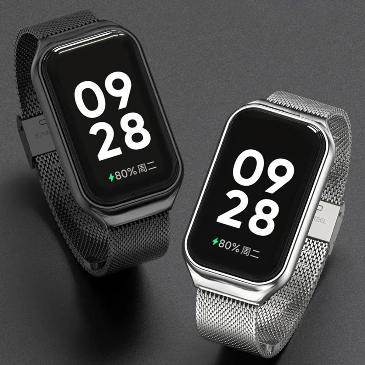 Xiaomi Mi Band 8 Active Stainless Steel Metal Strap | 14 Colors Smart Band Strap Qme