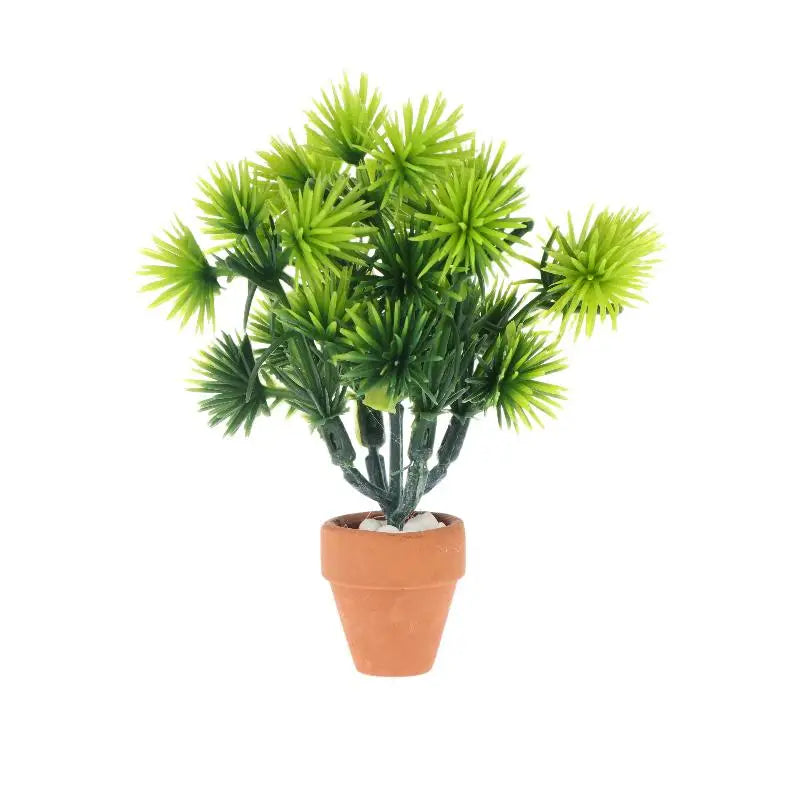Miniature Pine Needle Potted Plant – 1:12 Dollhouse Greenery Dollhouse Miniature Plant Qme