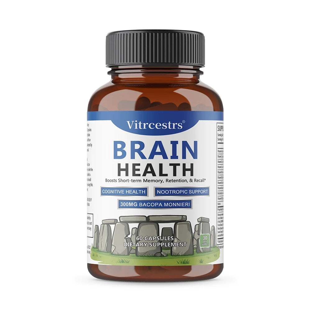 VITALXTRA Brain Booster Nootropic – Focus, Memory & Clarity Nootropic Supplement Qst 60 count-1 bottle