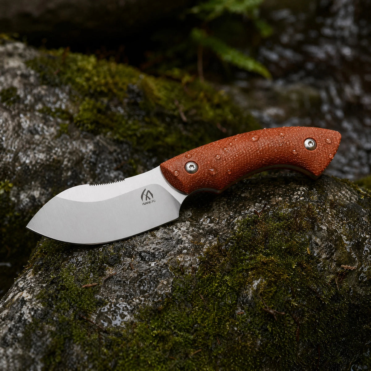 HUANGFU Fixed Blade Steel Knife – Camping, Hiking & Garden Fixed Blade Knife Qst