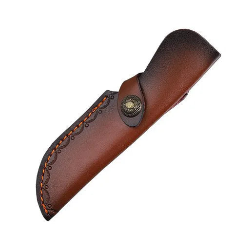 Swayboo Leather Knife Sheath – Two-Layer Cowhide Fixed Blade Leather Knife Sheath Qst 21CM