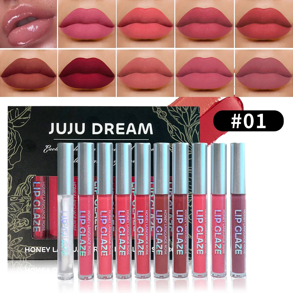 Nude Matte Velvet Lip Gloss & Lipstick Set – Long-Lasting Lip Gloss Set Qme 01 Sweet Treats