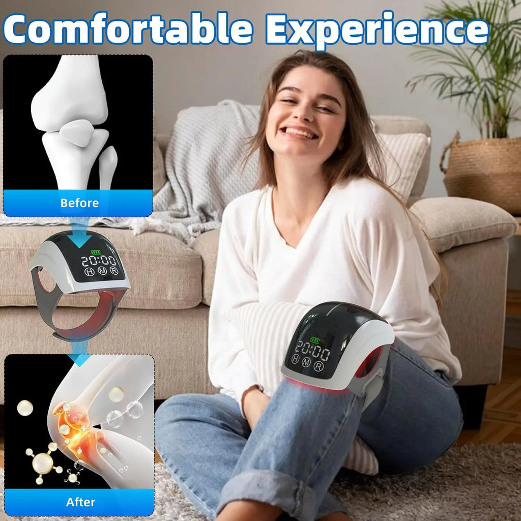 Portable Knee Massager – Vibration, Heat & Red Light Therapy Knee Massager Qst