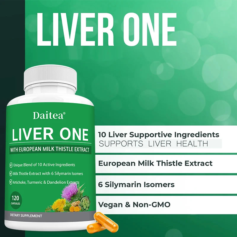 Milk Thistle & Dandelion Root Capsules – Daily Liver Support Herbal Supplement Qst