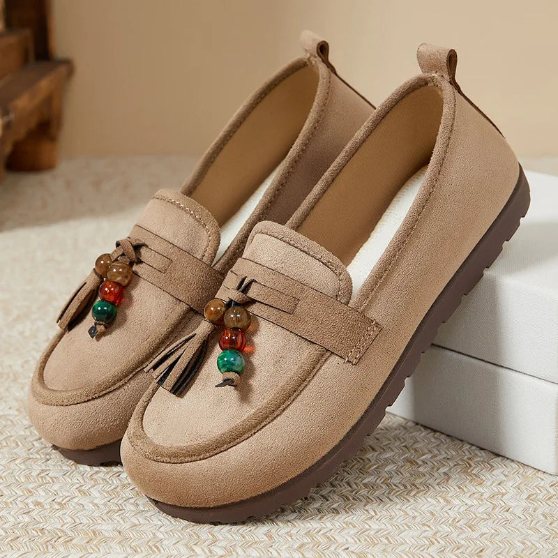 Women's Slip-On Loafer Flats – Soft Casual Ballerina Shoes Women's Loafer Flats Qst