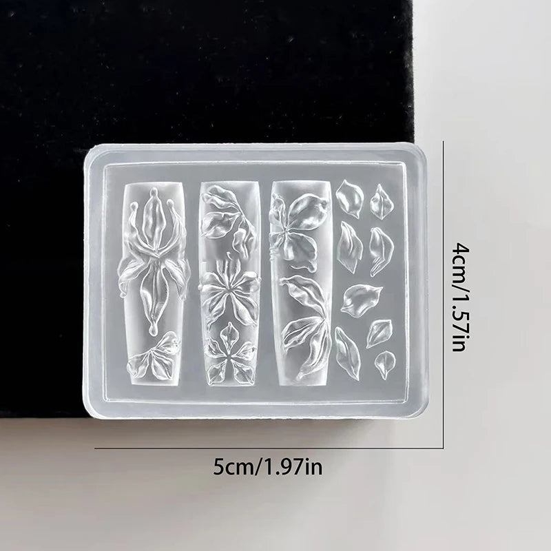 3D Silicone Nail Mold – Lily, Starfish & Sea Shell Designs Nail Art Mold Qst A