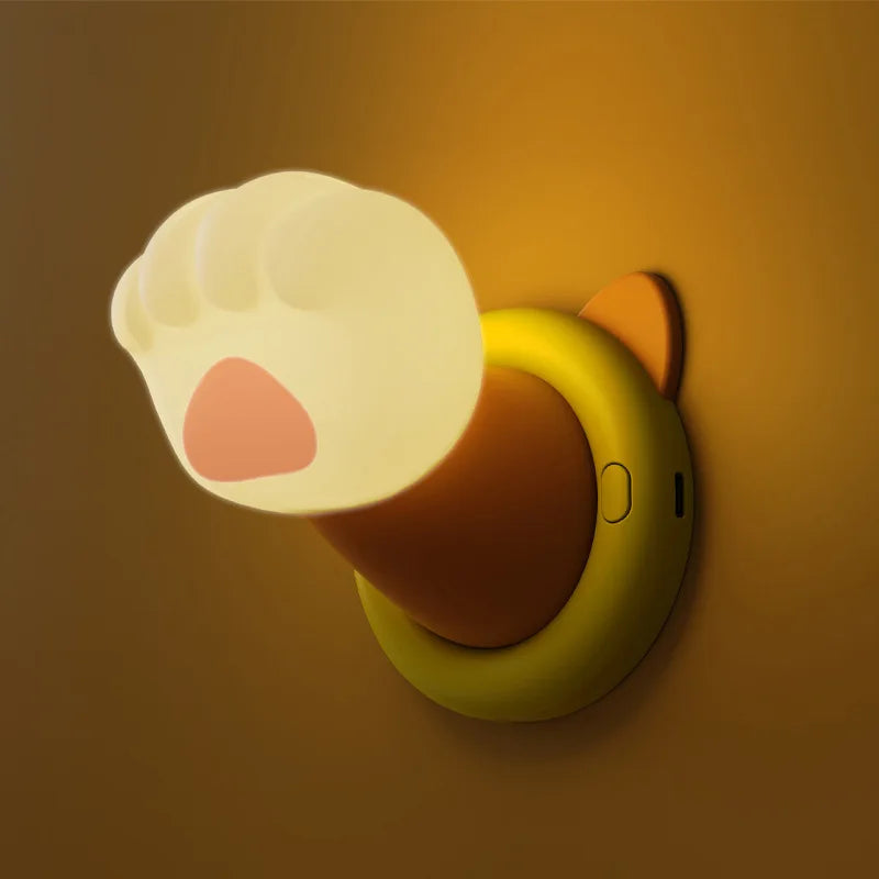 Cute Cat Paw Night Light – Soft Glowing Bedroom LED Lamp LED Night Light Qme