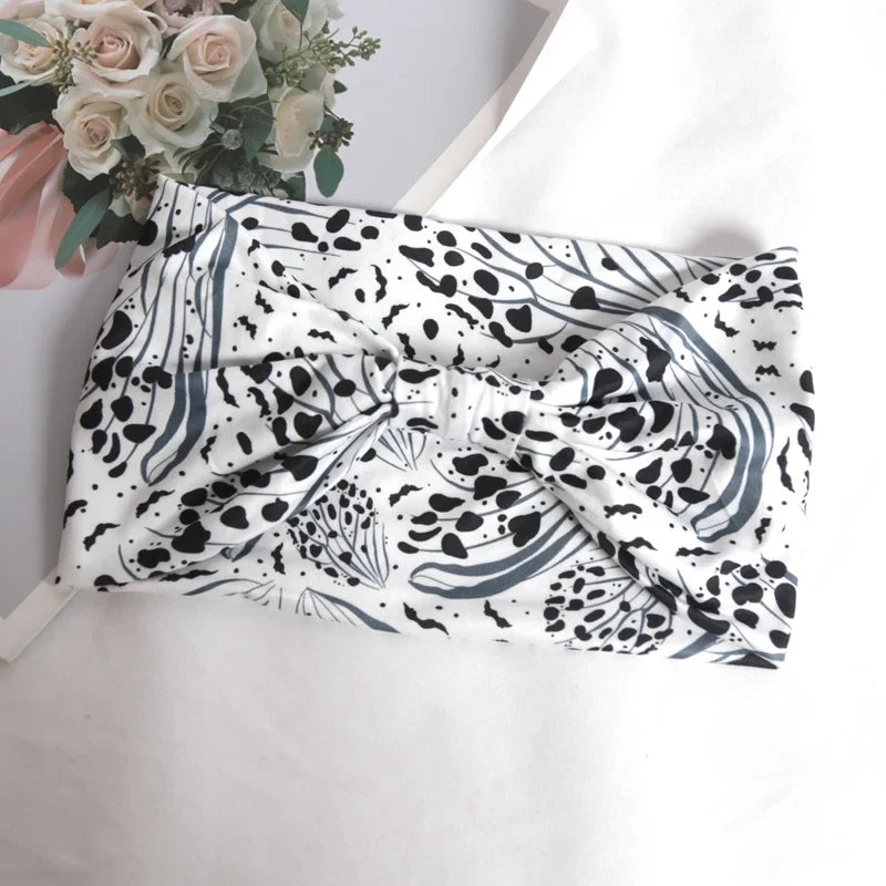Women's Wide Leopard Print Elastic Hair Bands – Yoga & Pilates Wide Elastic Headband Qme D