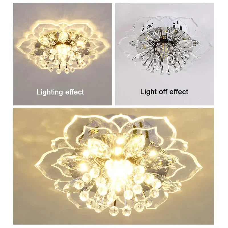 Modern LED Crystal Ceiling Chandelier – 6 Colors | Indoor Crystal LED Chandelier Qme