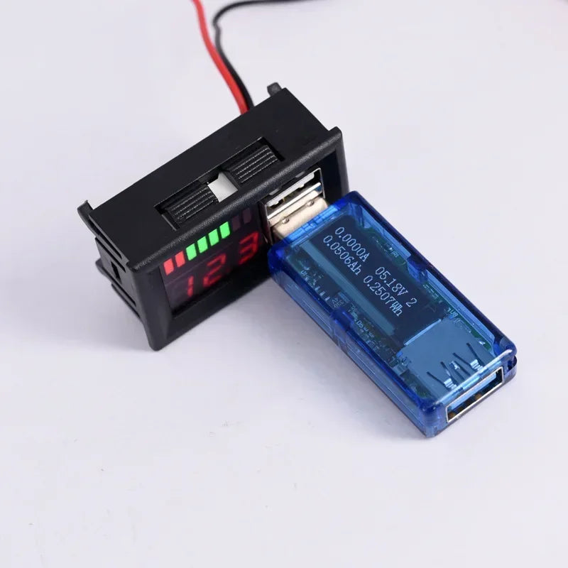 USB Car Voltmeter Panel 12V-24V | 5V 2.4A Lithium Battery Indicator Car Voltmeter Panel Qme