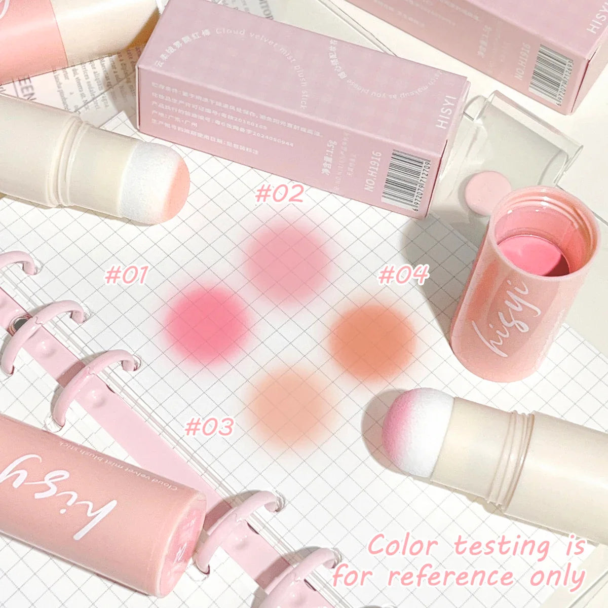 Velvet Mist Blush Stick – Korean Natural Long-Lasting Glow Cream Blush Stick Qme