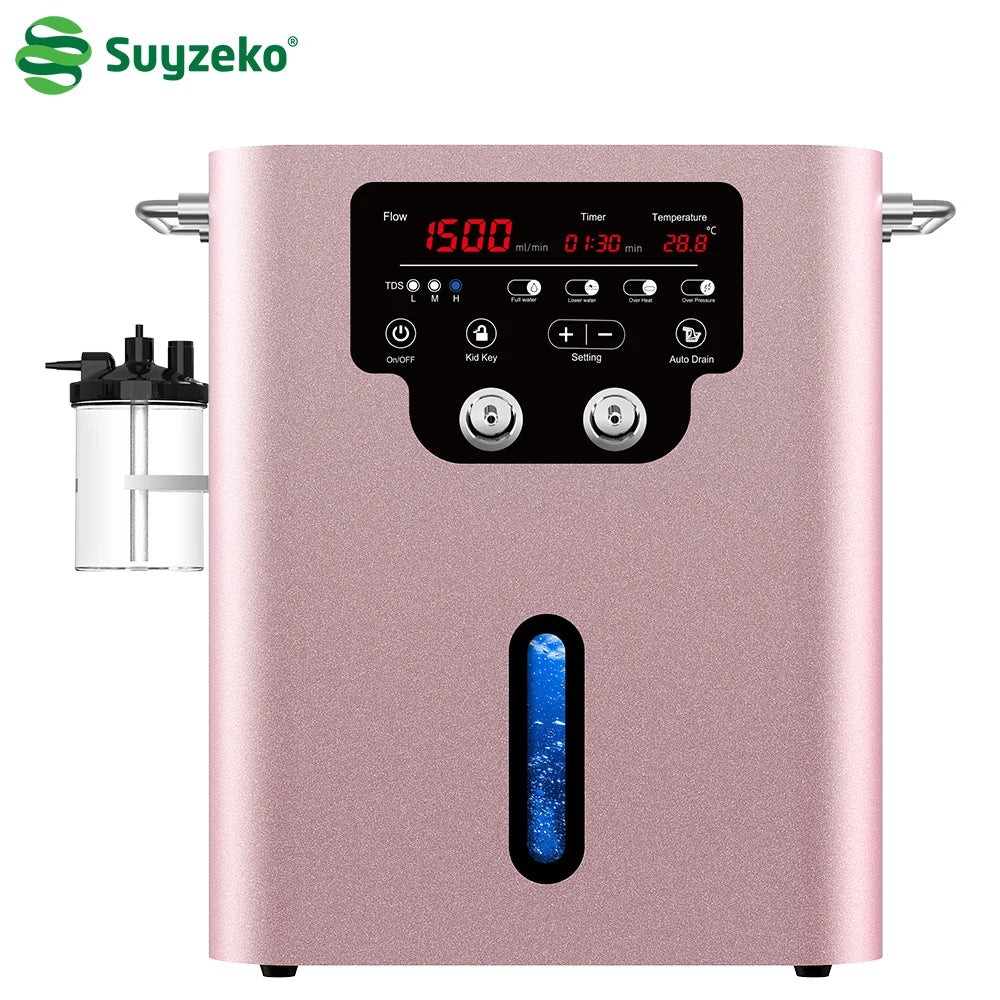 Suyzeko H2 Molecular Hydrogen Inhalation Machine 150–3600ml Hydrogen Inhalation Machine Qst 1500ML 2 holes