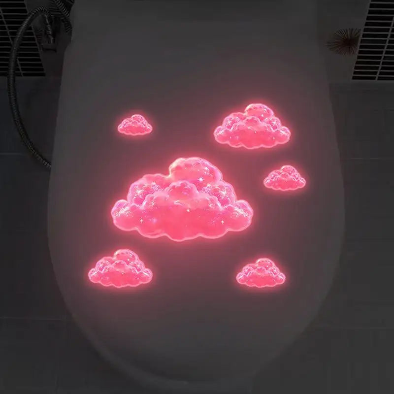 Glow-in-the-Dark Pink Cloud Wall Decals – Luminous Stickers Wall Decal Sticker Qme