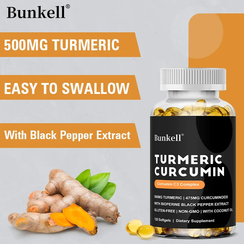 Turmeric Curcumin Capsules with BioPerine | Dietary Supplement Herbal Supplement Qst