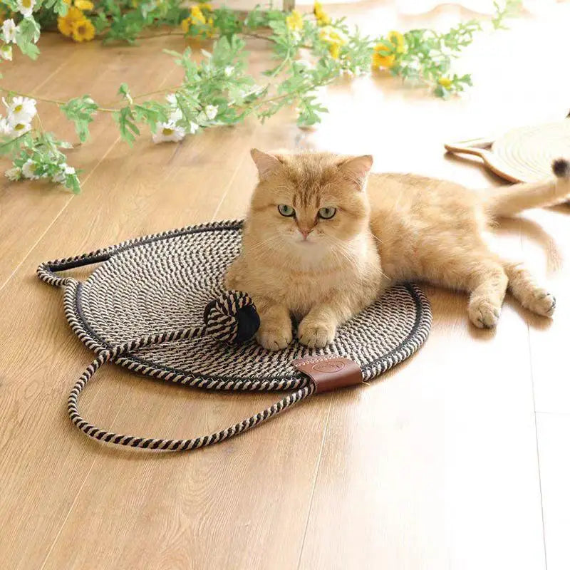 Round Cat Scratching Board – Indoor Hemp Rope Scratcher Mat Cat Scratcher Mat Qme
