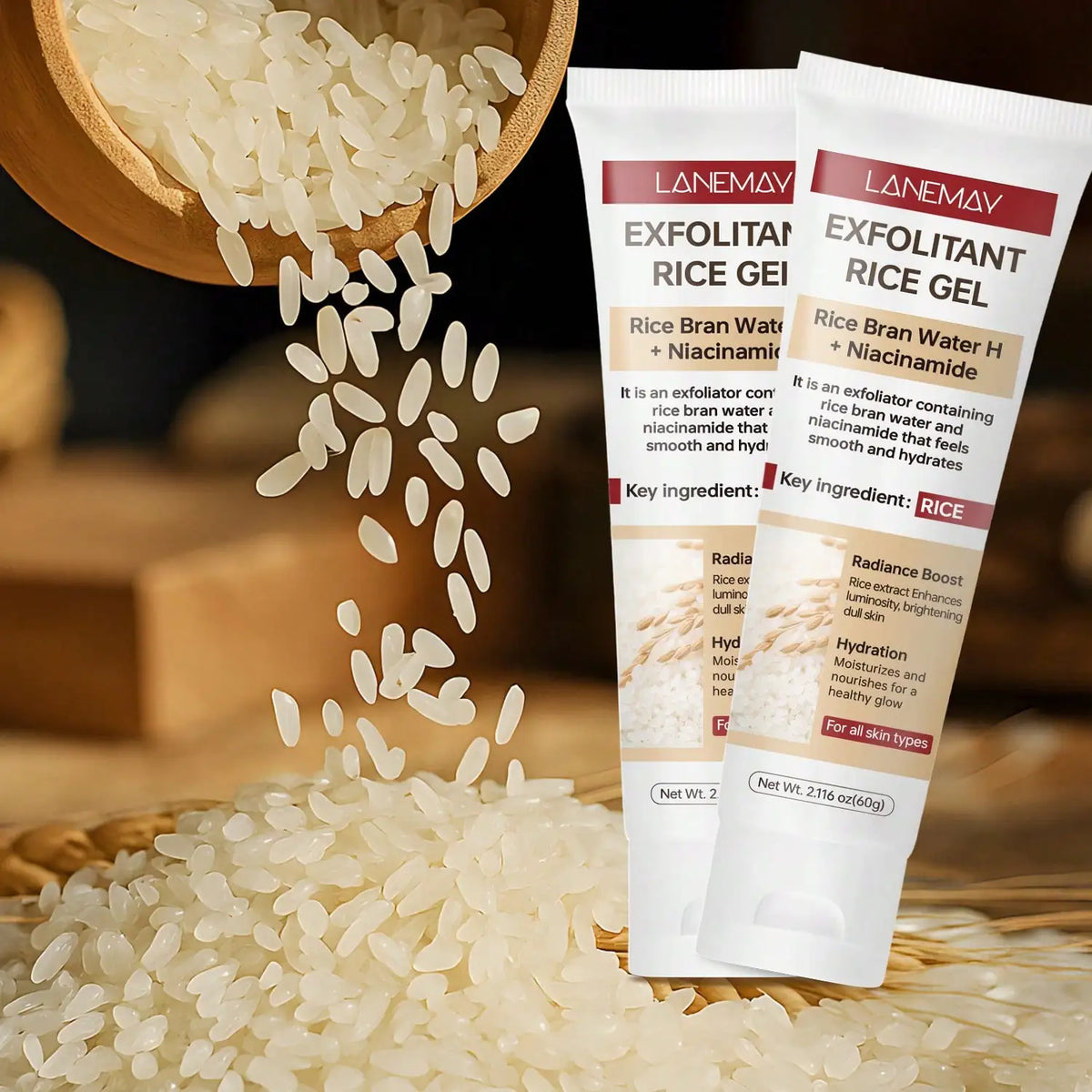 Lanemay Rice Enzyme Peel-Off Gel – Exfoliating Face Mask Peel-Off Face Mask Qst