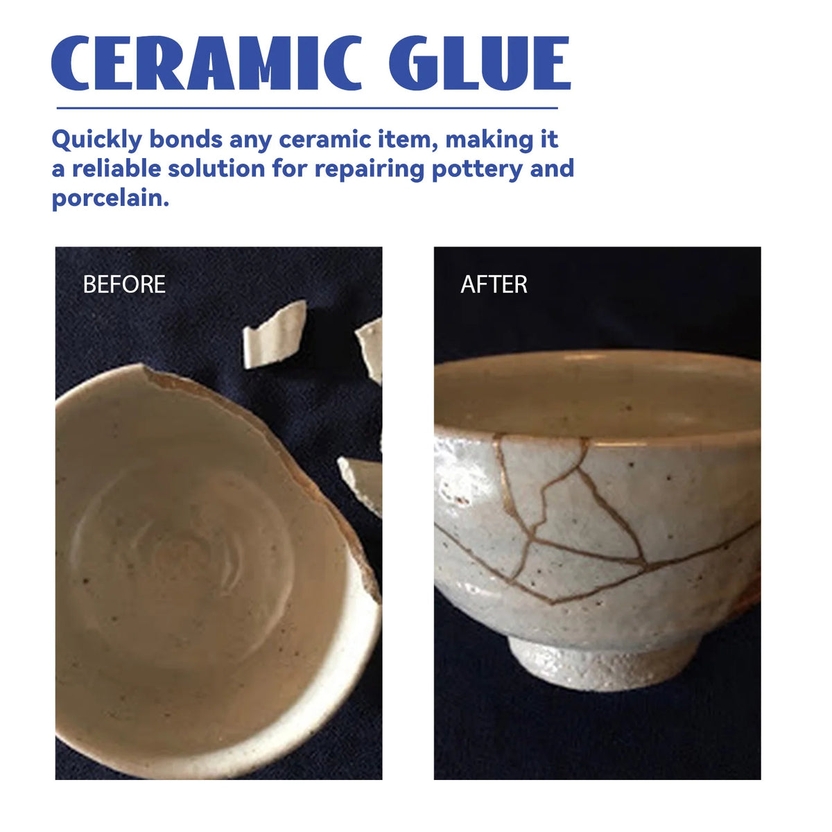 30ml Ceramic Repair Glue – Waterproof High-Strength Sealant Ceramic Repair Glue Qst