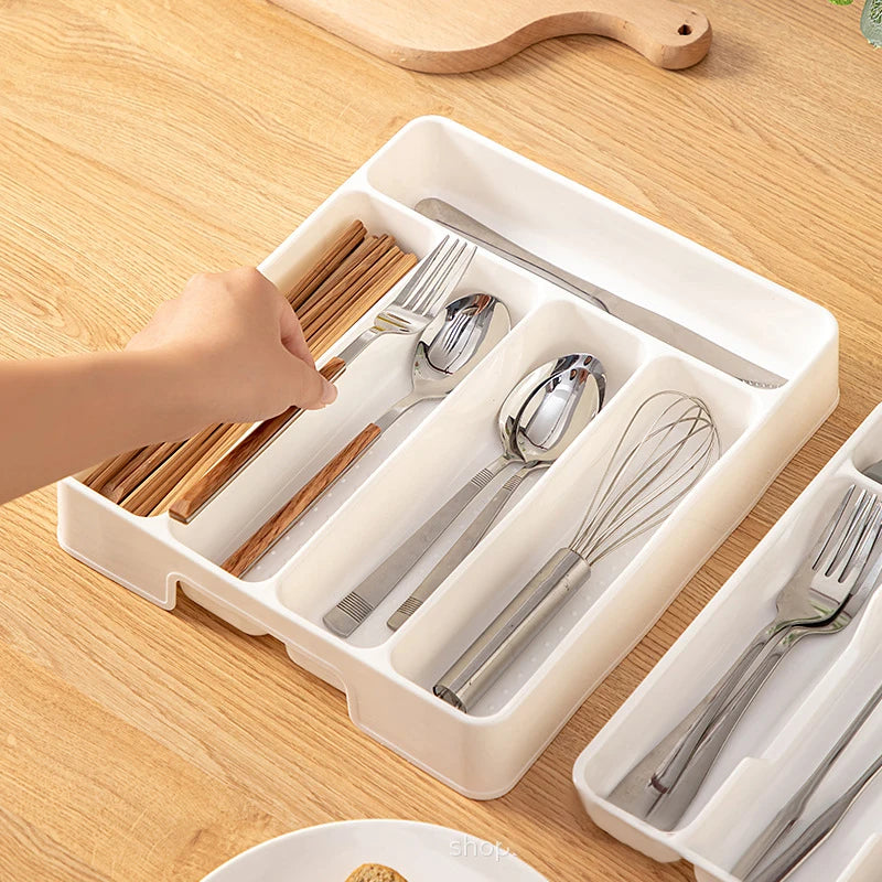 4/5 Compartment Cutlery Drawer Organizer Tray – Easy Clean Drawer Organizer Tray Qst
