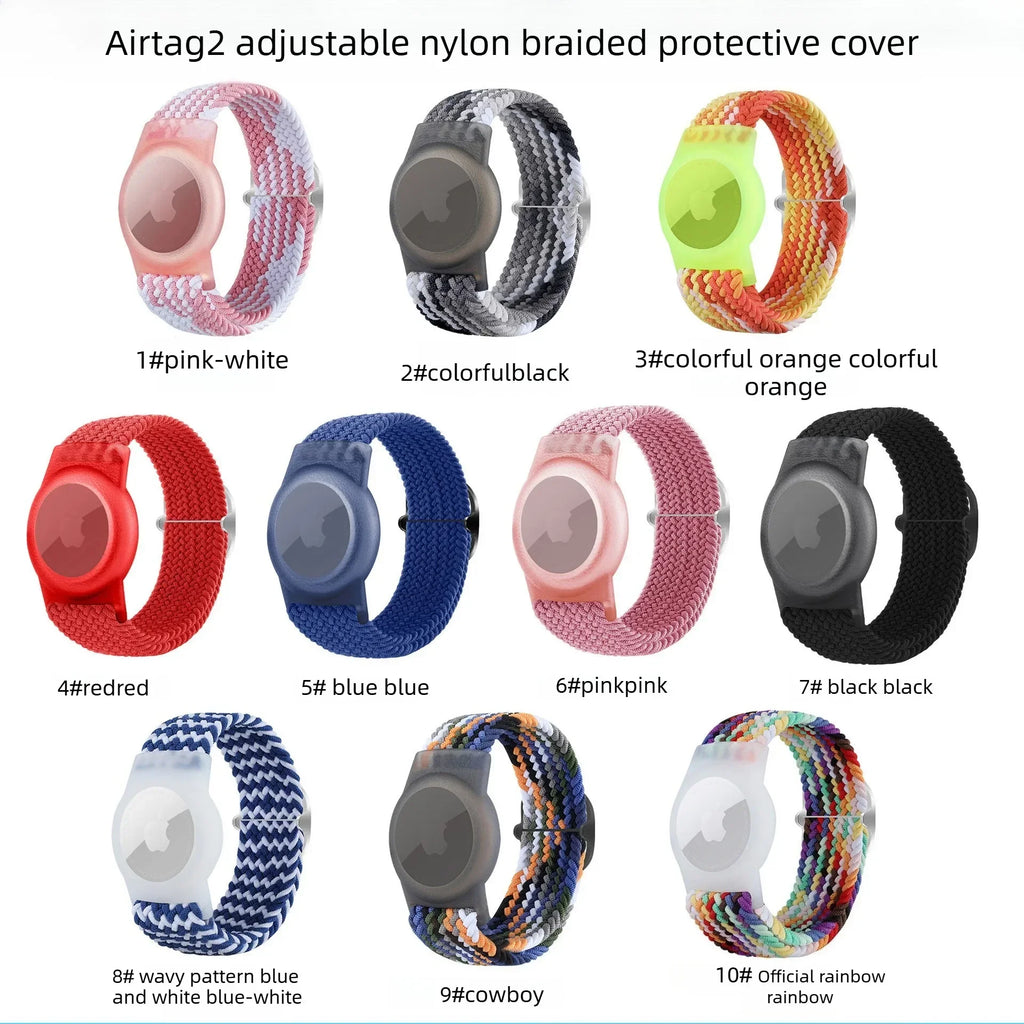 Apple AirTag Nylon Strap & Scratch-Resistant TPU Cover AirTag Strap & Cover Qme